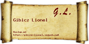 Gibicz Lionel névjegykártya